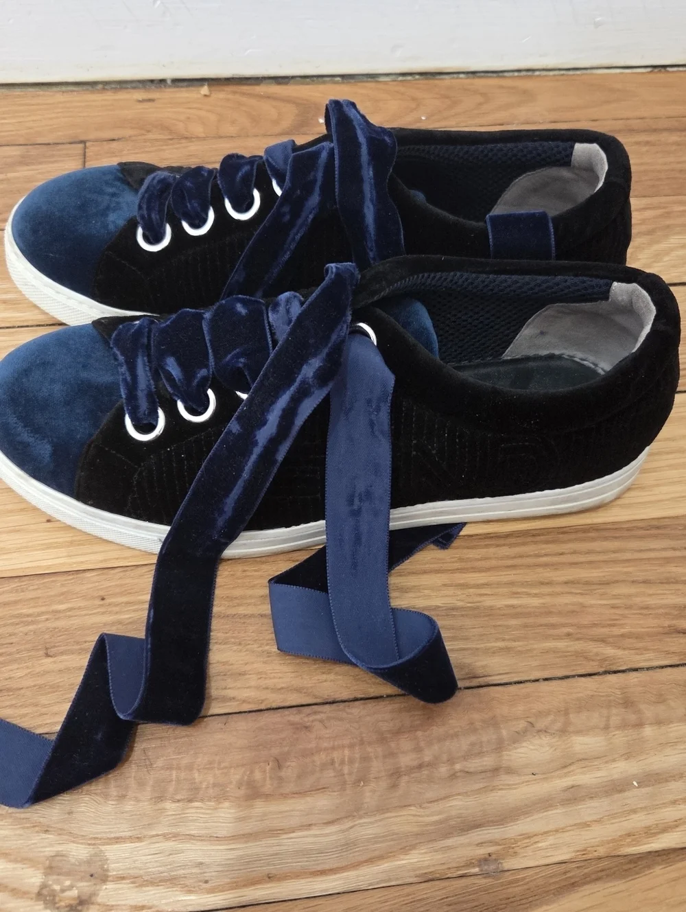 Fendi Two Tone Velvet Sneakers